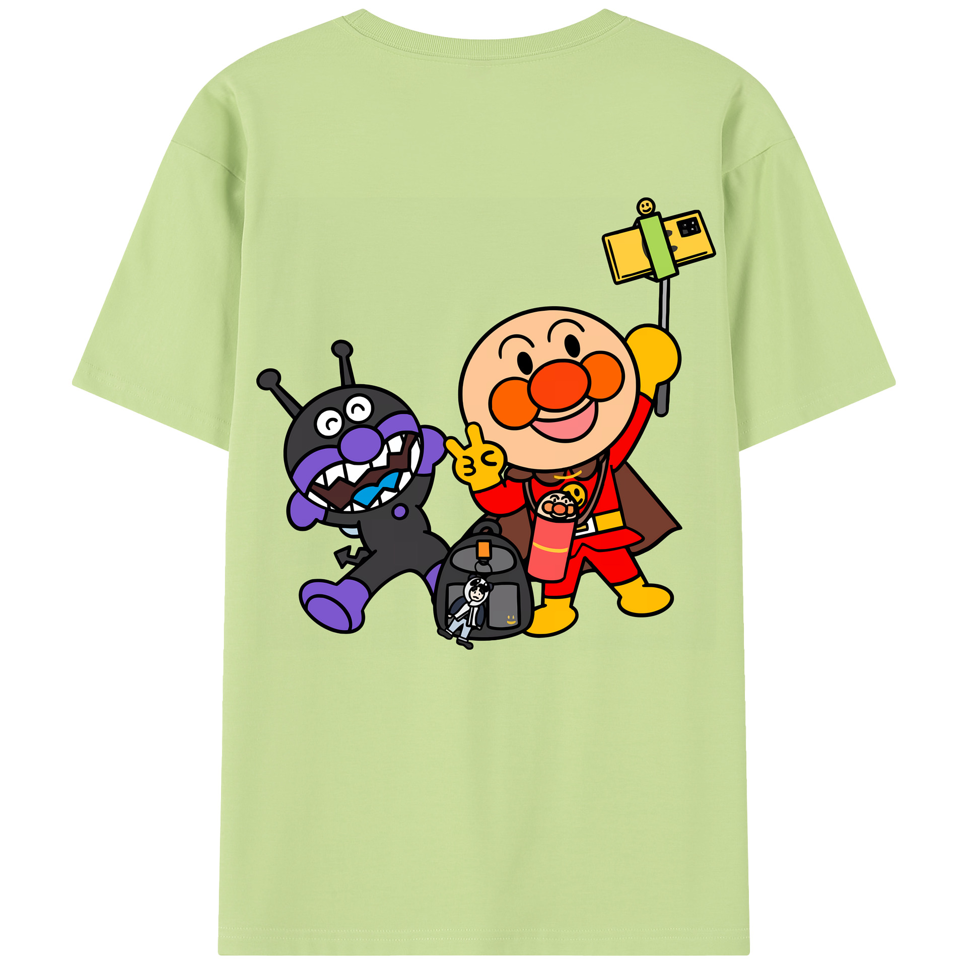 （画像用） アンパンマン Anpanman 綿100％半袖Tシャツ（背面プリント）
